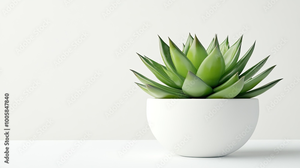 Stylish succulent plant with multiple lush green stems in a white ceramic pot. Minimalist design on a clean white background, great for modern interior decor Stylish succulent plant with multiple lush green stems in a white ceramic pot. Minimalist design on a clean white background, great for modern interior decor