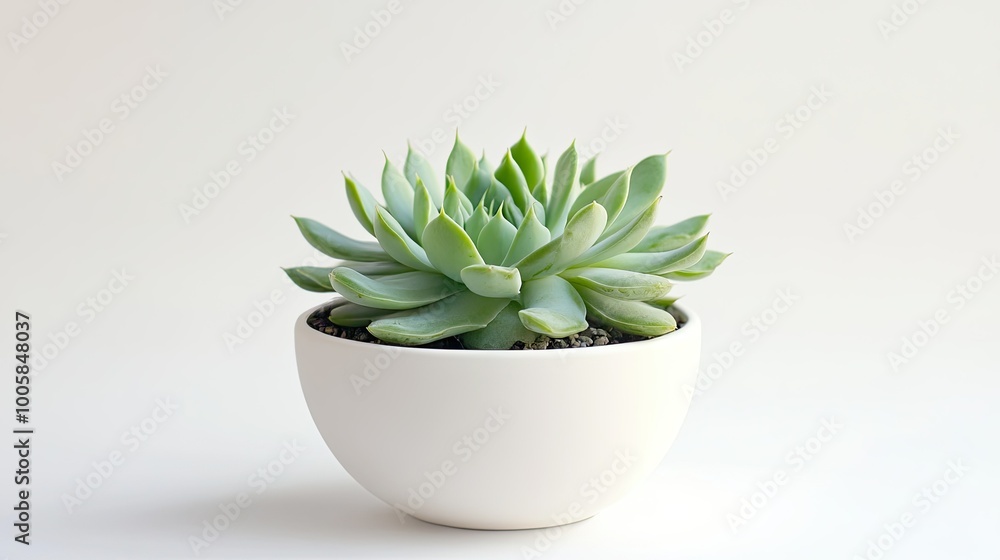 Succulent plant with multiple green stems, stylishly placed in a white ceramic pot. Simple white background enhances the minimalist aesthetic Succulent plant with multiple green stems, stylishly placed in a white ceramic pot. Simple white background enhances the minimalist aesthetic