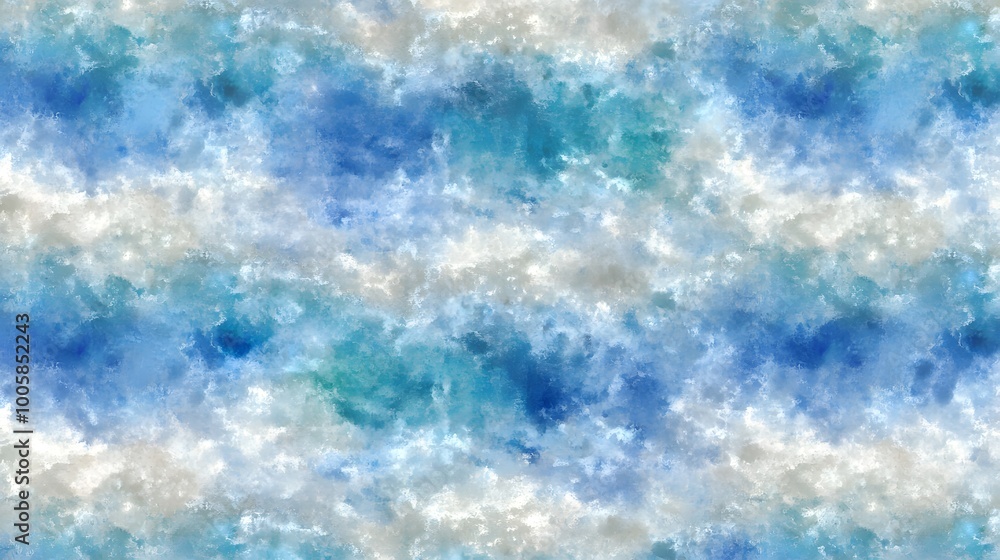 Abstract Blue Watercolor Background with White and Gray Clouds Abstract Blue Watercolor Background with White and Gray Clouds