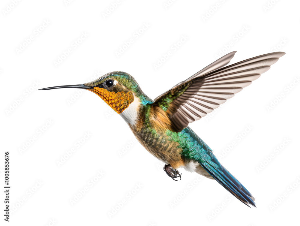 a hummingbird flying in the air a hummingbird flying in the air
