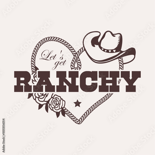 Western lovely vintage slogan design