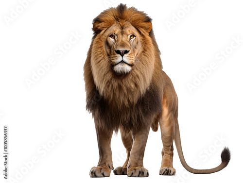 a lion standing with a white background