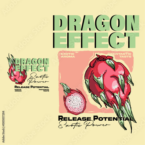 Fresh dragon fruit design for graphic tees