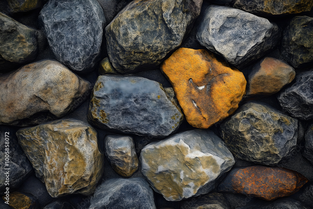 Close-up texture of mix of grey and brown rocks and stones for background, Rock texture, Stone texture, Rock background, Stone background Close-up texture of mix of grey and brown rocks and stones for background, Rock texture, Stone texture, Rock background, Stone background