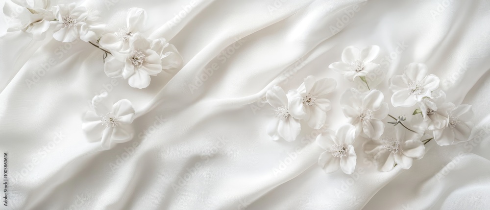 Design an elegant white canvas background adorned with delicate floral accents, ideal for presenting your product with a touch of sophistication and natural beauty Design an elegant white canvas background adorned with delicate floral accents, ideal for presenting your product with a touch of sophistication and natural beauty