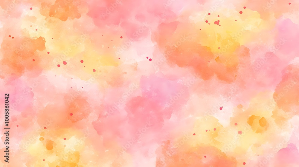 Abstract Watercolor Background with Pastel Pink Yellow and Orange Splashes Abstract Watercolor Background with Pastel Pink Yellow and Orange Splashes