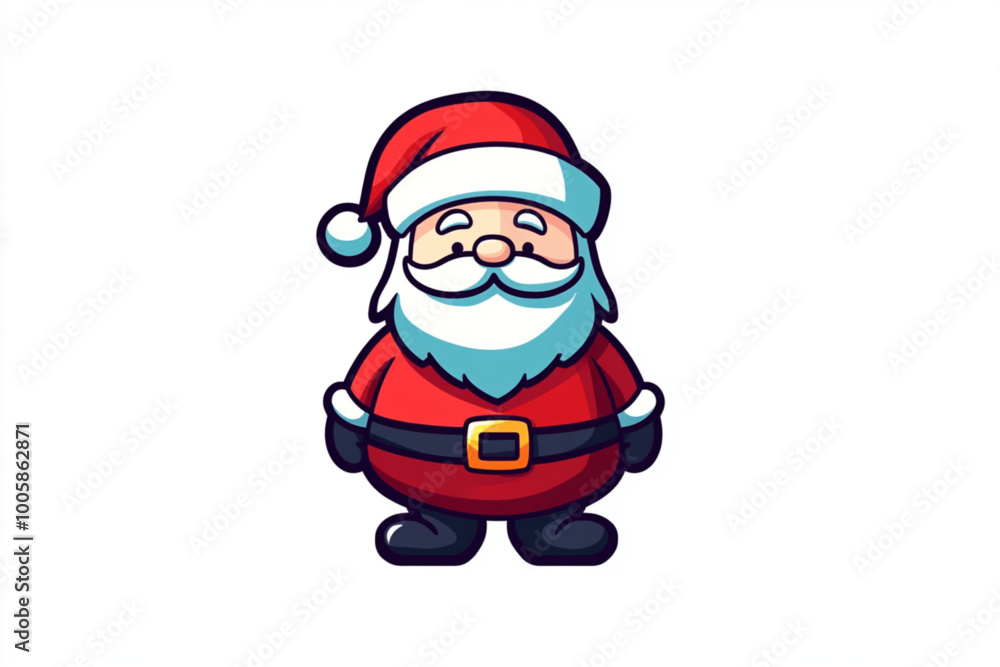 A Vector stylized logo of cute and funny santa claus christmas character, isolated on white background A Vector stylized logo of cute and funny santa claus christmas character, isolated on white background