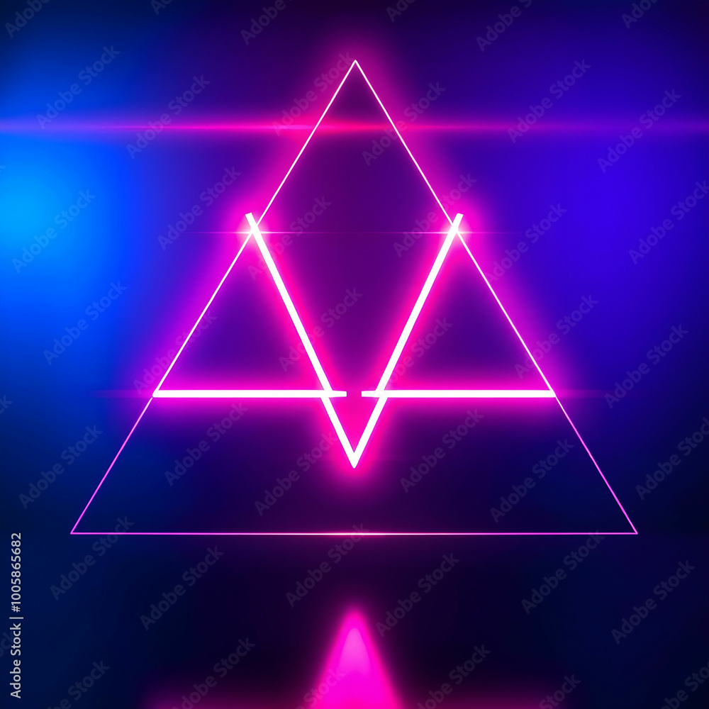 Cool geometric triangular figure in a neon laser light great Cool geometric triangular figure in a neon laser light great
