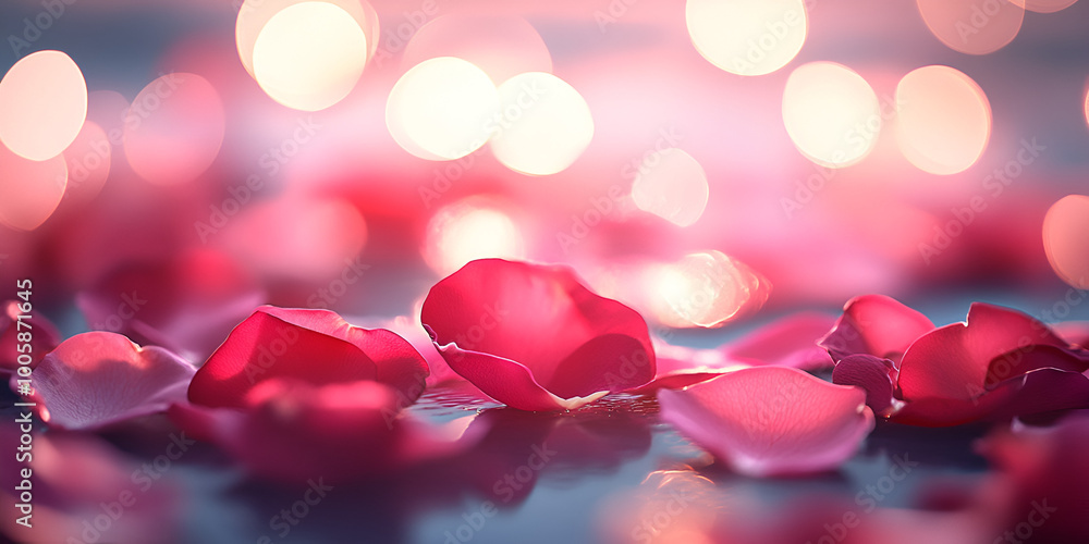 Rose Petals on Bokeh Background Rose Petals on Bokeh Background