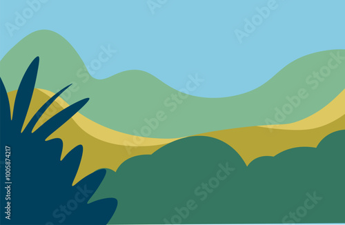 Rolling hills in nature scene