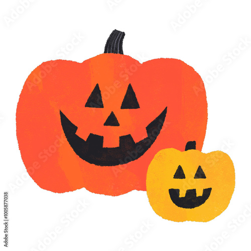 2つのハロウィンのかぼちゃ