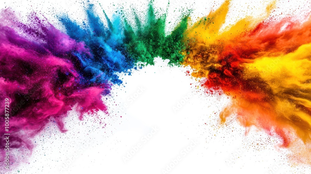 Fototapeta premium Colorful Holi Powder Explosion in Space