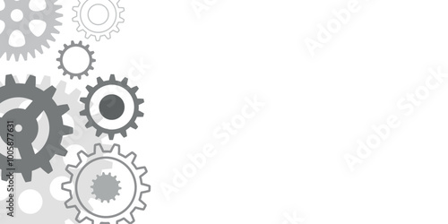 Mechanical engineering, gear wheel background, technology and innovation, copy space for text 