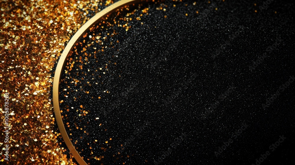 Elegant Semi-Circle Frame with Glitter Texture Elegant Semi-Circle Frame with Glitter Texture