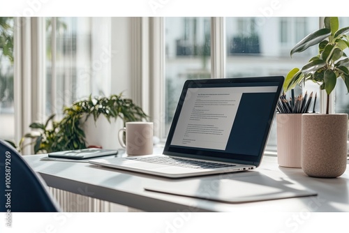 Wallpaper Mural Modern Office Desk with Organized Workspace Essentials Torontodigital.ca