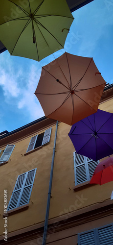 street decoration with umbrellas
