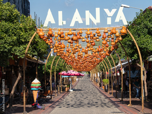 фотографія street in the alanya, antalya ,turkey