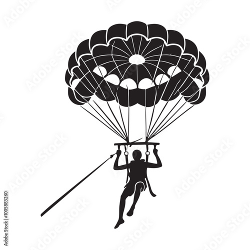Parachute Skydiver Silhouette