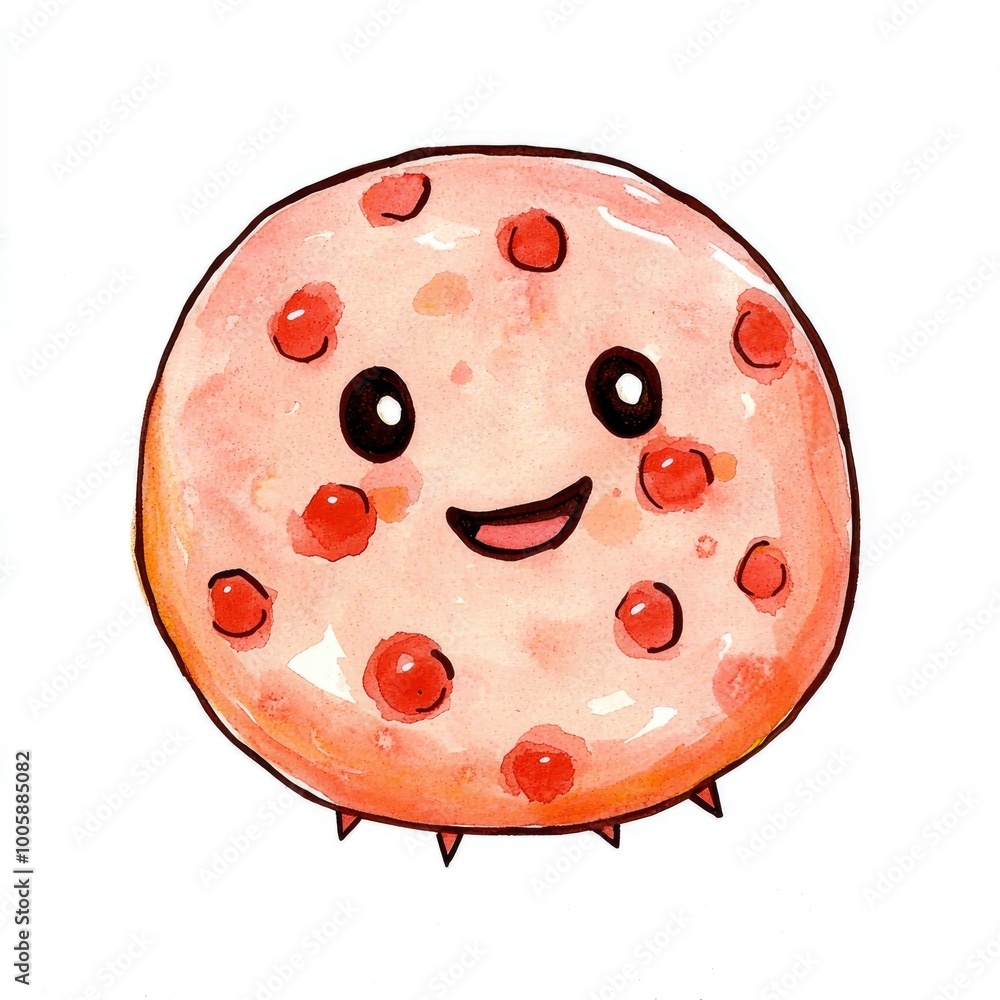 Obraz premium Cute Cartoon Cookie with Sprinkles