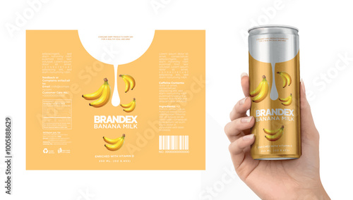 Brandex BANANA Milk 250ml 3 - Packaging Label Design