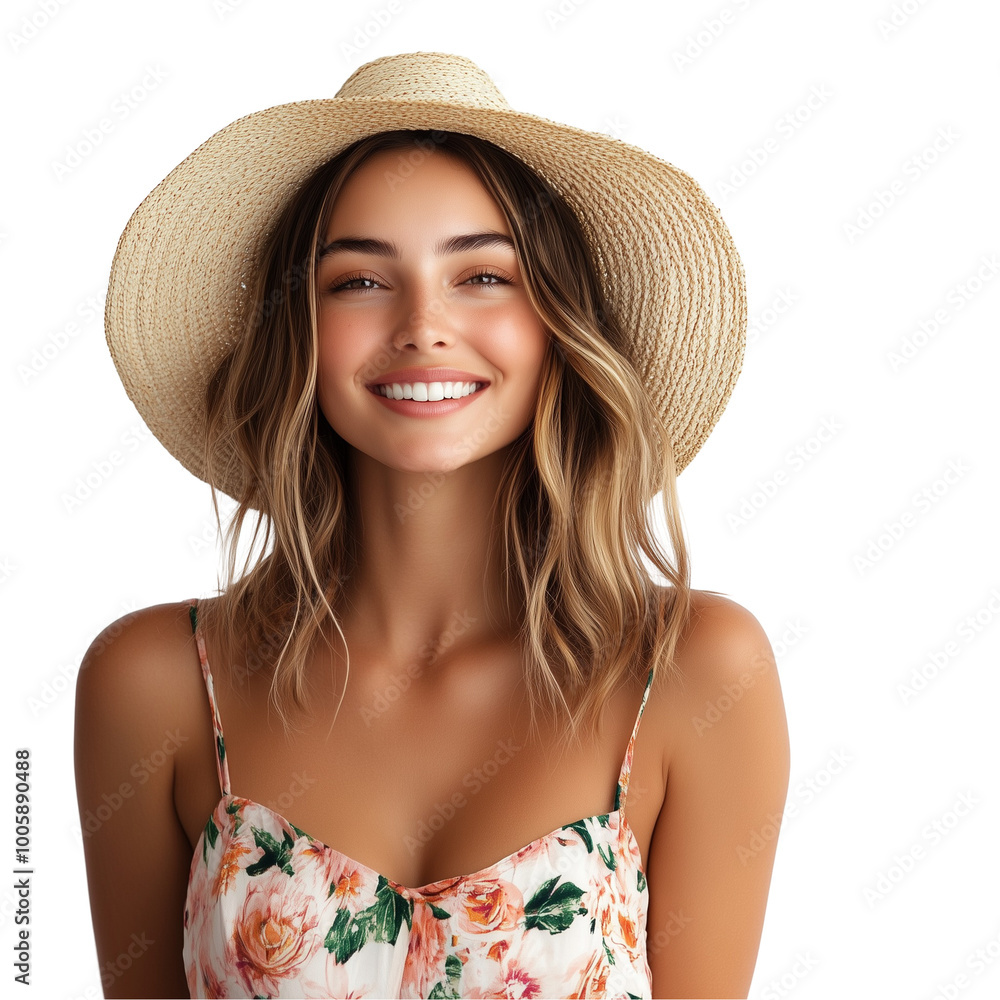 portrait of a woman wearing a straw hat portrait of a woman wearing a straw hat
