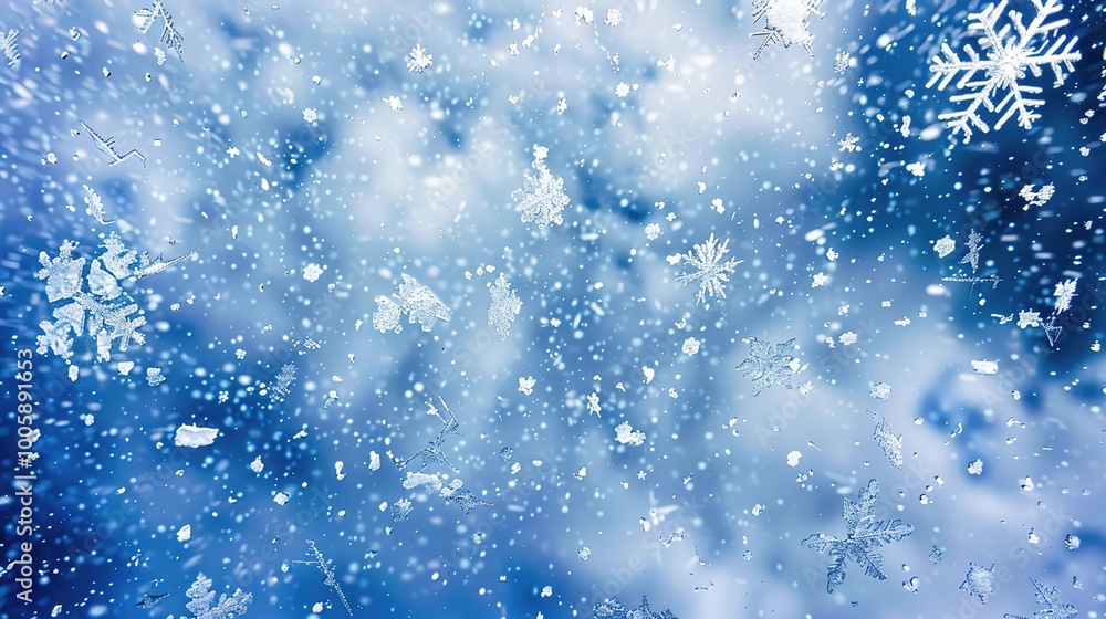 Christmas Background with Blue Snowflakes Winter Christmas Background with Blue Snowflakes Winter