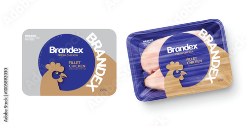 FILLET Chicken Label Tray Design - Packaging Label Design