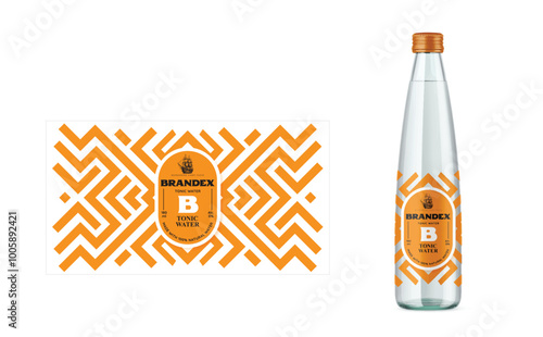 TONIC WATER Glass BottleLAbel Design 2 - Packaging Label Design