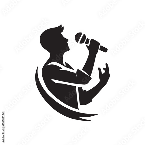 Singer Holding Microphone Illustration