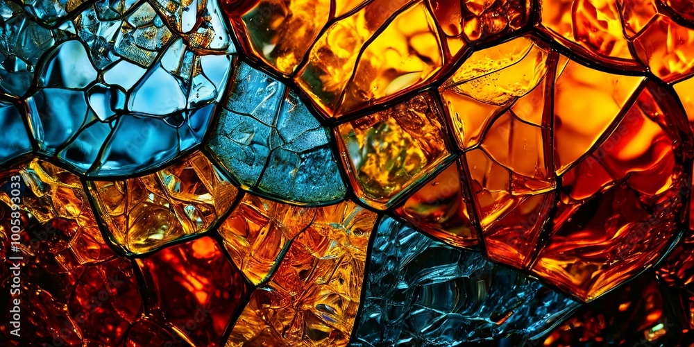 A colorful mosaic made of broken glass A colorful mosaic made of broken glass