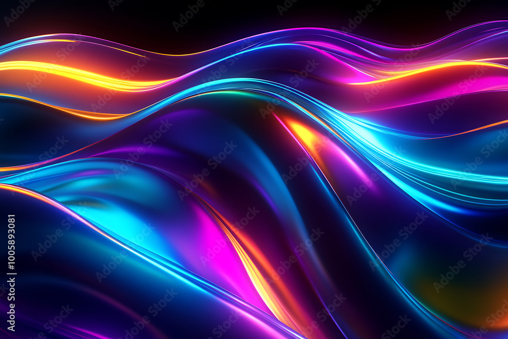 Abstract Neon Waves in Vibrant Colors Abstract Neon Waves in Vibrant Colors