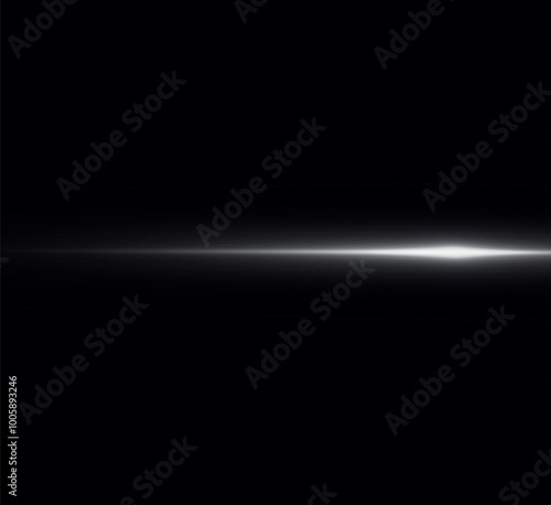 Light white effect reflections, neon illumination in white colors. Bright light lens. Police light effects, lines. Shiny stars, glowing sparks on a black background. Vector yelllow light effect