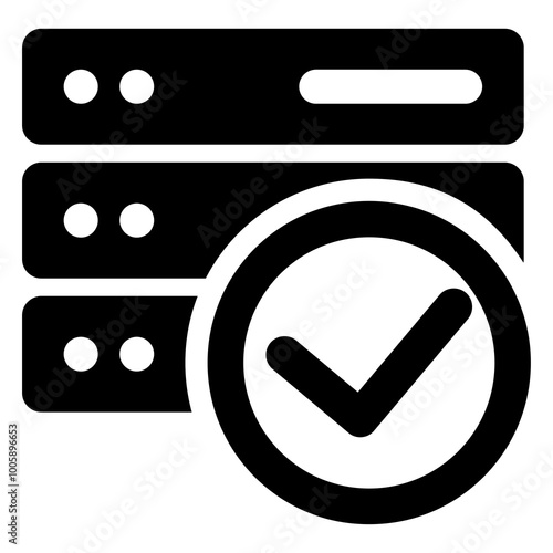 Checkmark icon. Vector illustration. Containing checked, checkmark, cross check. Check this beautifully designed icon of data server in modern style
