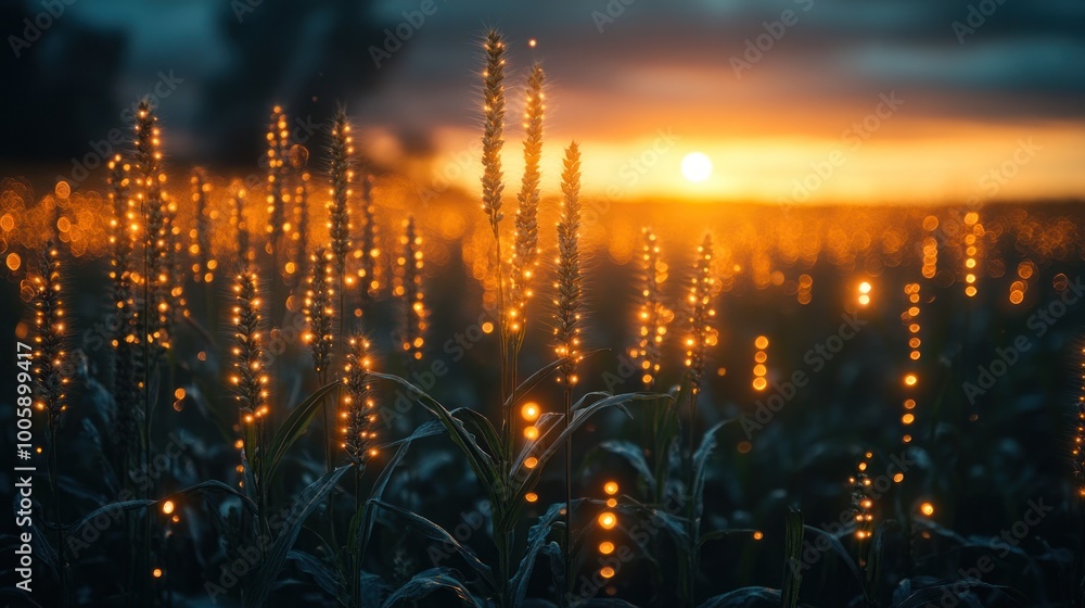 Sunset Glow Over a Field of Grass Sunset Glow Over a Field of Grass