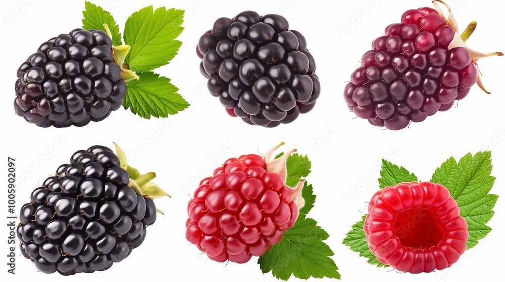 Close up of a bunch of black and red berries. The berries are on a leaf and are surrounded by green leaves Close up of a bunch of black and red berries. The berries are on a leaf and are surrounded by green leaves