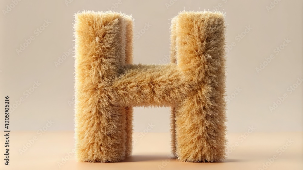 3D Letter H Illustration with Wool Texture - Unique Generative AI Art Design for Creative Projects and Graphic 3D Letter H Illustration with Wool Texture - Unique Generative AI Art Design for Creative Projects and Graphic