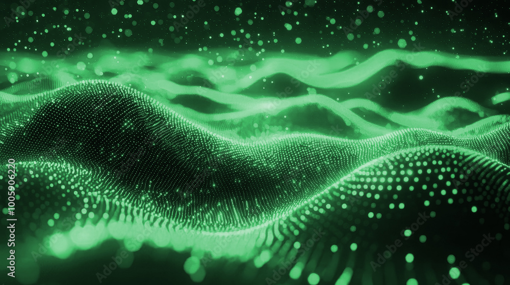 Fototapeta premium Design a holo abstract 3D visualization of music, with shapes reacting to sound waves