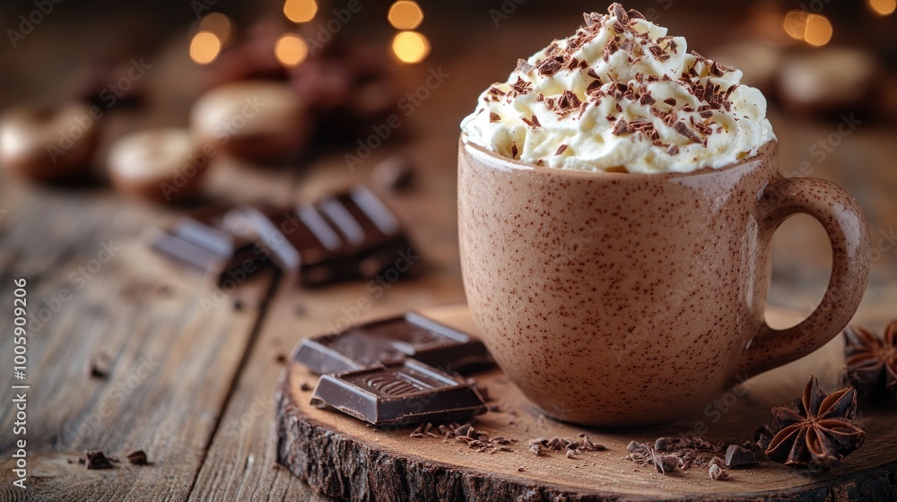 Hot Chocolate with Whipped Cream and Chocolate Shavings Hot Chocolate with Whipped Cream and Chocolate Shavings