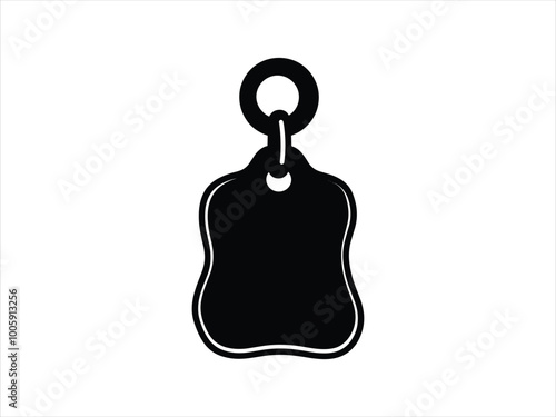 Dog Tag Silhouette Icons Collection - Military and Pet ID Tags.