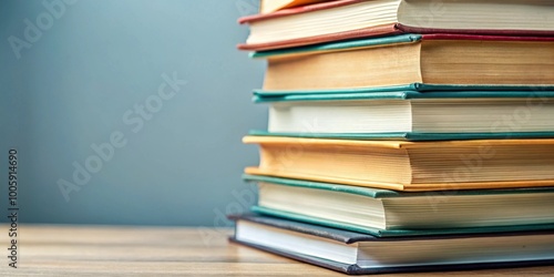 A close-up of a stack of books ready for printing, publishing, literature, education, reading, printing press, papers