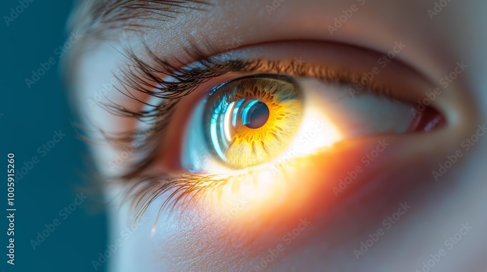 Doctor use flashlight to check a patient's eyes, eye check, pupil reflex test Doctor use flashlight to check a patient's eyes, eye check, pupil reflex test