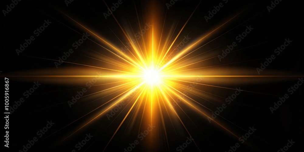 Natural sun flare shining brightly on a black background, sunlight, flare, glowing, radiant, illumination Natural sun flare shining brightly on a black background, sunlight, flare, glowing, radiant, illumination
