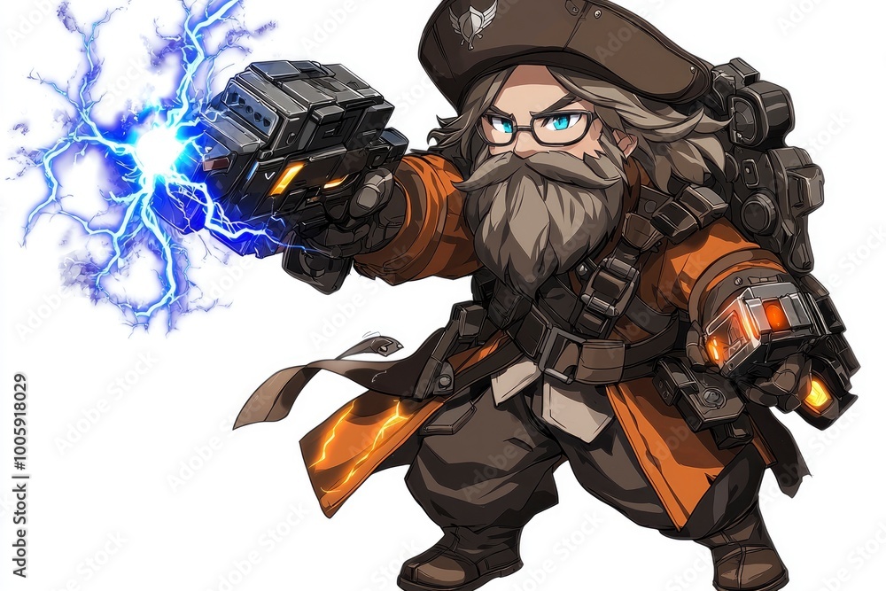 Cartoon Character with Electric Weapon Cartoon Character with Electric Weapon
