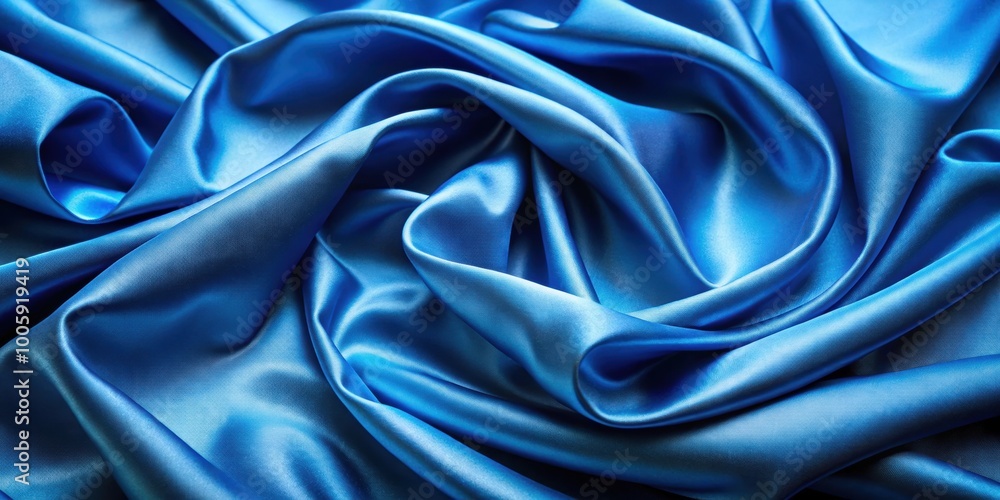 Fototapeta premium Blue satin fabric with a luxurious sheen and smooth texture, satin, fabric, blue, luxurious, shiny, smooth, elegant, textile