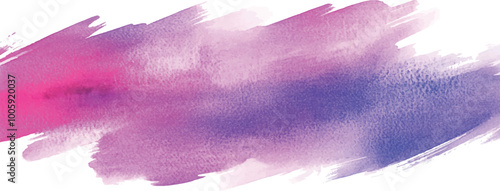 Violet pink paint artistic dry brush stroke. Watercolor acrylic hand painted backdrop for print, web design and banners. Realistic vector background texture