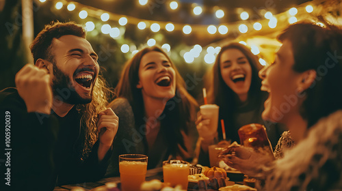 group of people in bar on halloween night