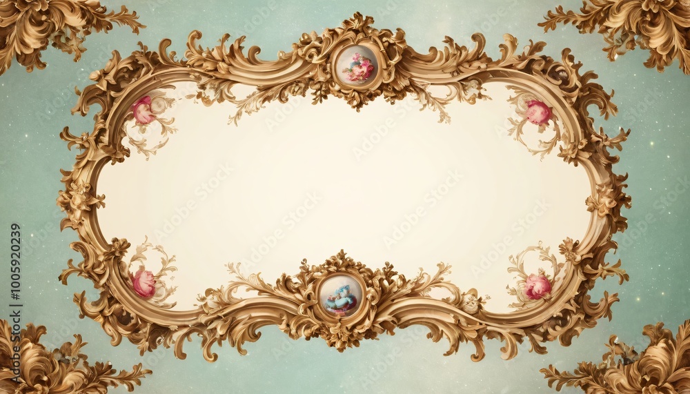 rococo art style frame ornate background rococo art style frame ornate background