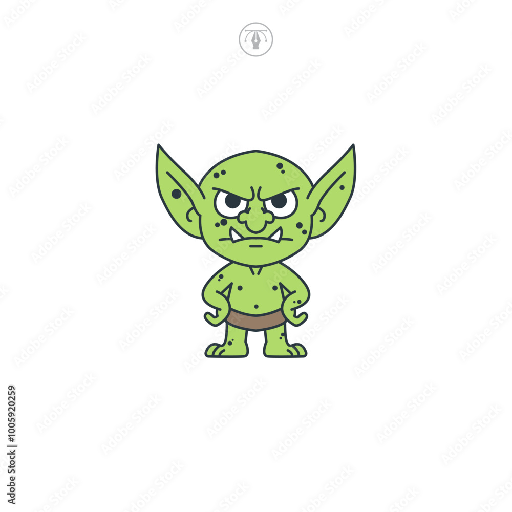 Obraz premium Goblin icon symbol vector illustration isolated on white background