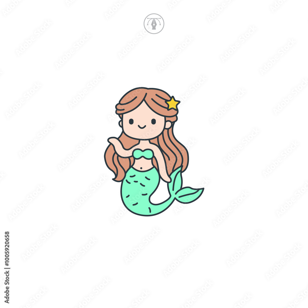 Mermaid icon symbol vector illustration isolated on white background Mermaid icon symbol vector illustration isolated on white background