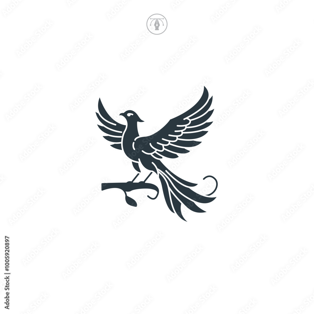 Naklejka premium Phoenix icon symbol vector illustration isolated on white background